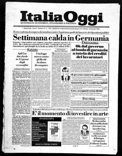 Italia oggi : quotidiano di economia finanza e politica